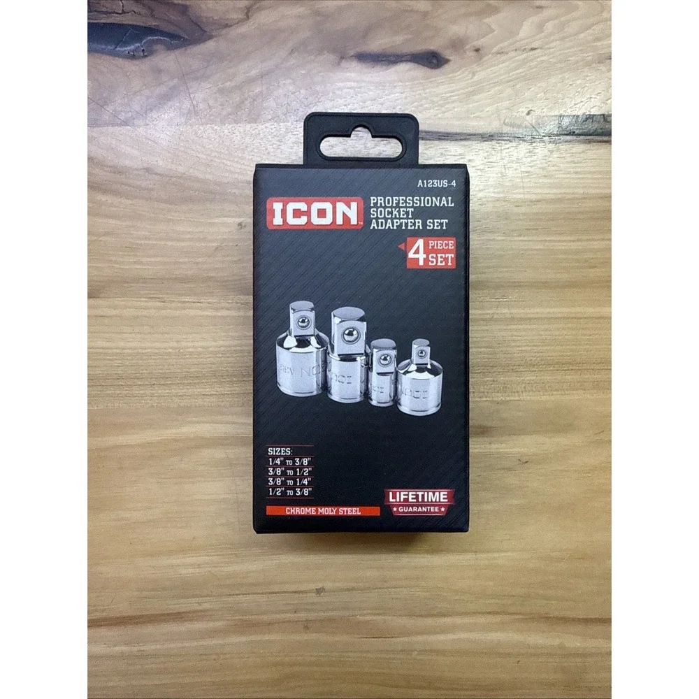 NEW ICON 4 pc Professional Socket Adapter Set A123US-4 57324, NEW